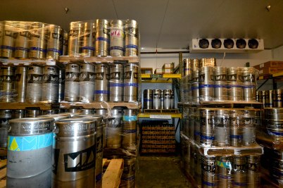 Kegs waiting to be shipped off